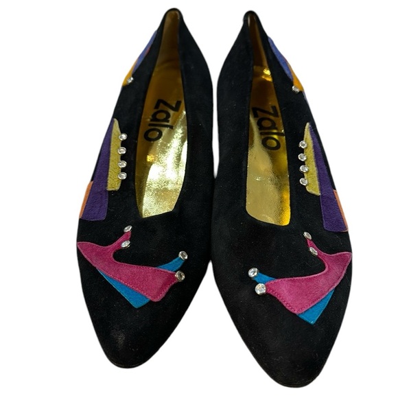 Zalo | Vintage Retro Valley Girl Ballet Flats in Retro 80s 90s Print Size 8 - Picture 1 of 13